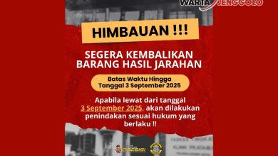 Poster himbauan batas waktu pengembalian barang jarahan