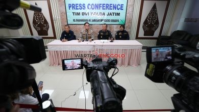 Polda Jatim saat memberikan keterangan pers perkembangan kasus Ponpes Al Khoziny