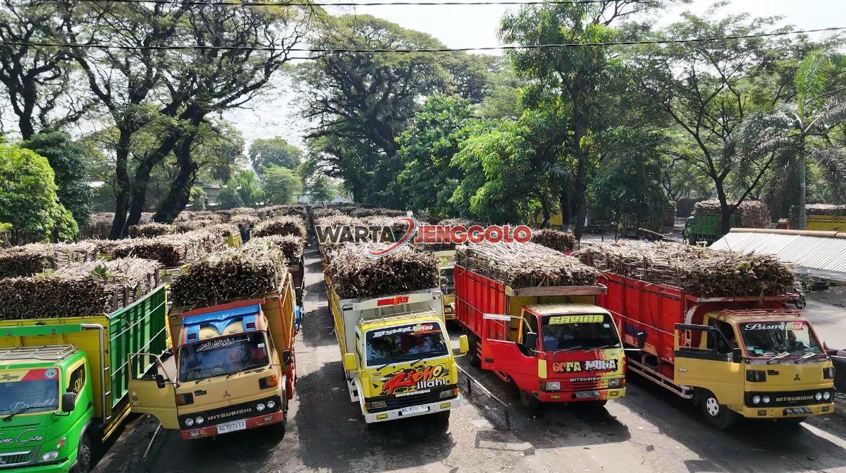 Suasana pabrik gula Ngadiredjo saat proses penggilingan tebu berlangsung