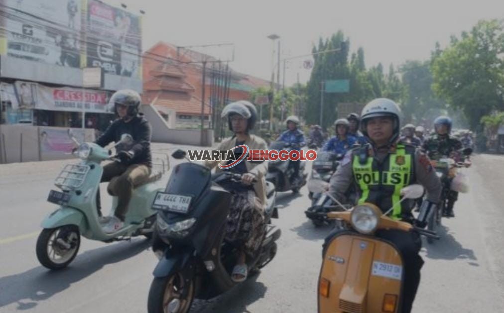 Suasana Touring Bersholawat Polres Pasuruan bersama masyarakat dan komunitas motor