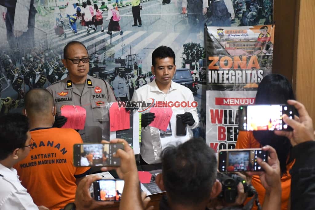 Barang bukti dan pelaku dua kasus besar diamankan Polres Madiun Kota