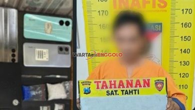 Pelaku dan barang bukti hasil penangkapan pengedar narkoba oleh Satresnarkoba Polres Malang