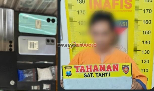 Pelaku dan barang bukti hasil penangkapan pengedar narkoba oleh Satresnarkoba Polres Malang