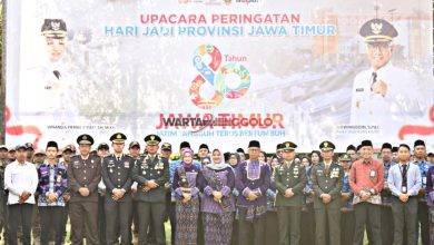 Suasana upacara Hari Jadi ke-80 Provinsi Jawa Timur di Kota Kediri