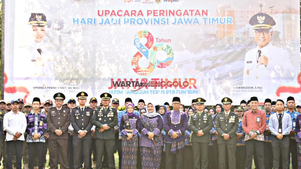 Suasana upacara Hari Jadi ke-80 Provinsi Jawa Timur di Kota Kediri