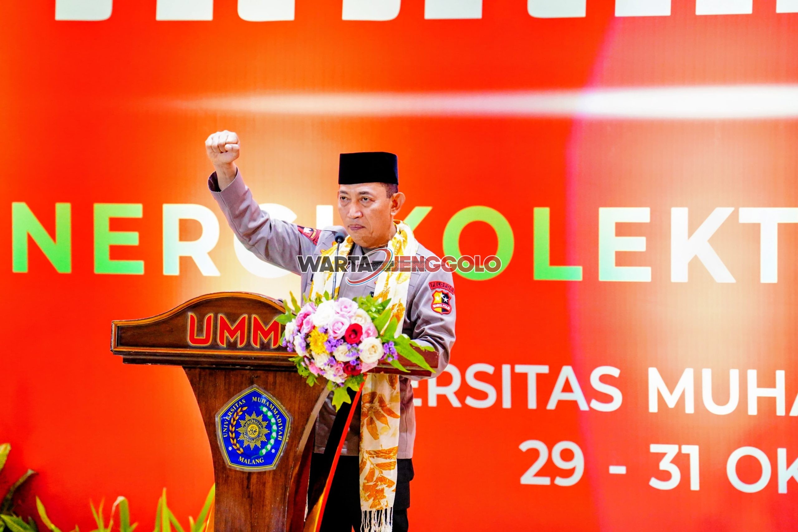 Kapolri menutup Tanwir IMM di Malang dan menyampaikan ajakan kepada mahasiswa mendukung Indonesia Emas 2045.