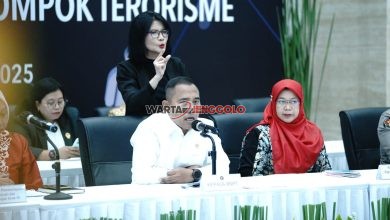 Konferensi pers Densus 88 terkait anak-anak terpapar terorisme di 26 provinsi.