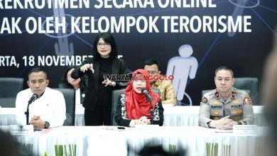 Konferensi pers terkait perlindungan anak dari ancaman radikalisme dan terorisme.